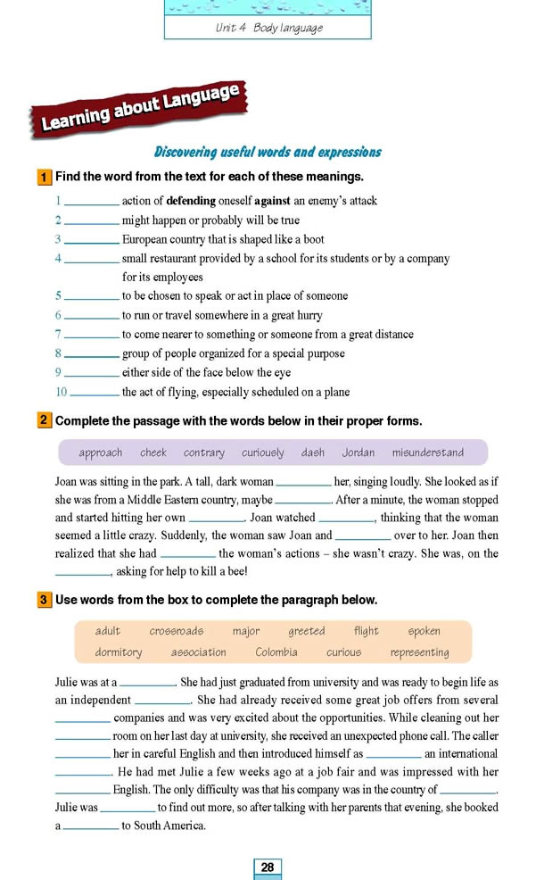 Unit 4��Body language_44