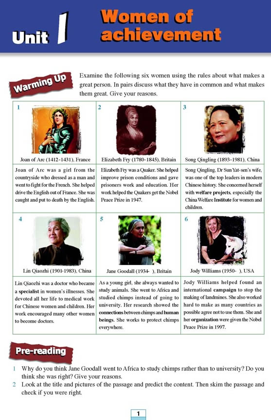 Unit 1��Women of achievement_11